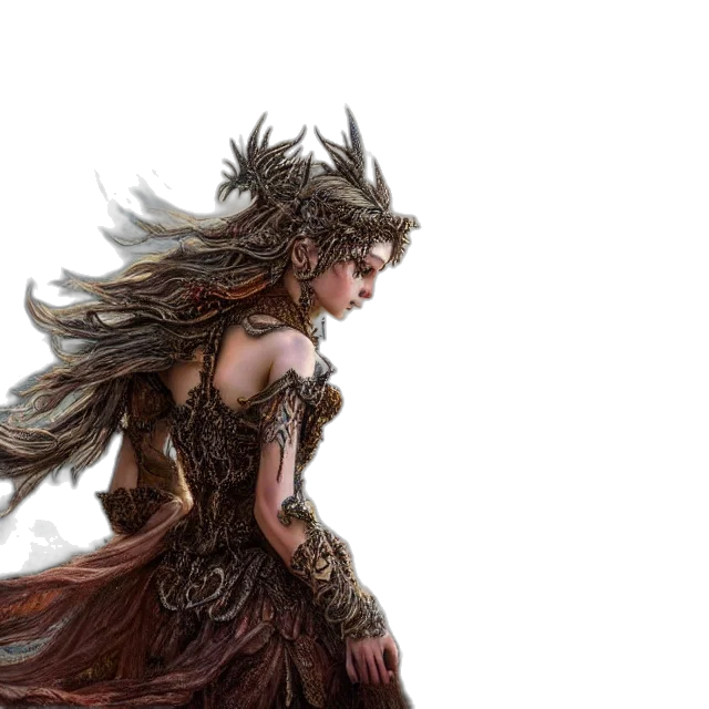 dress, dragon, fantasy art, concept art transparent PNG cut-out