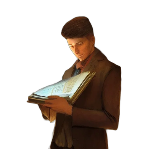 jacket, staff, face, concept art transparent PNG cut-out