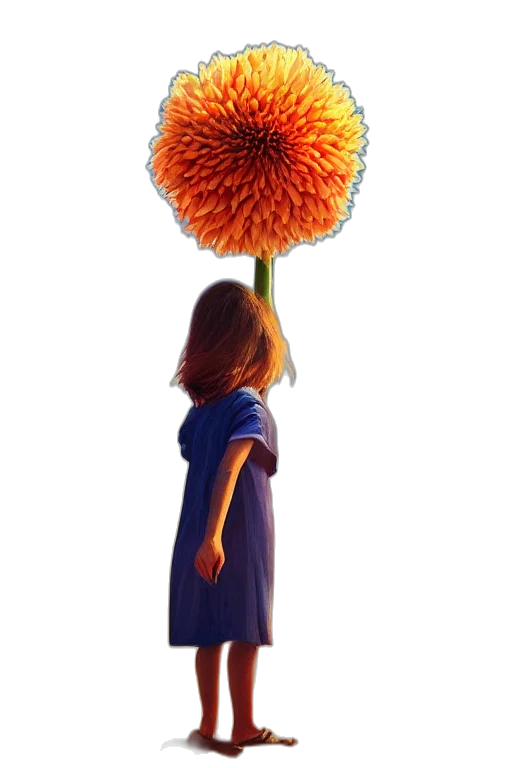 flower, umbrella, staff, dress transparent PNG cut-out
