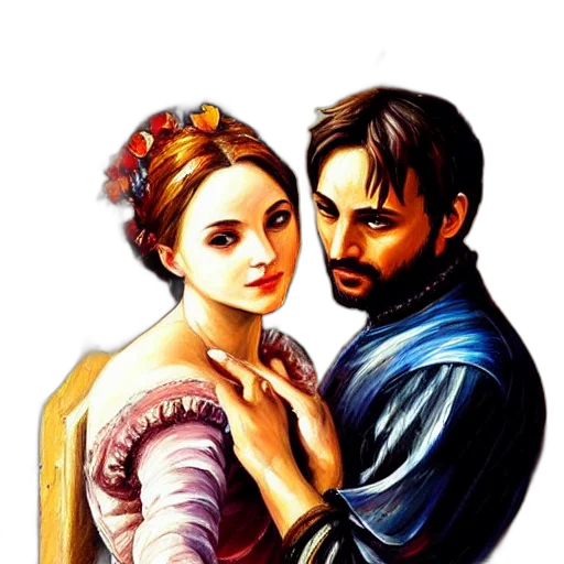 face, jewelry, oil painting, fantasy art transparent PNG cut-out