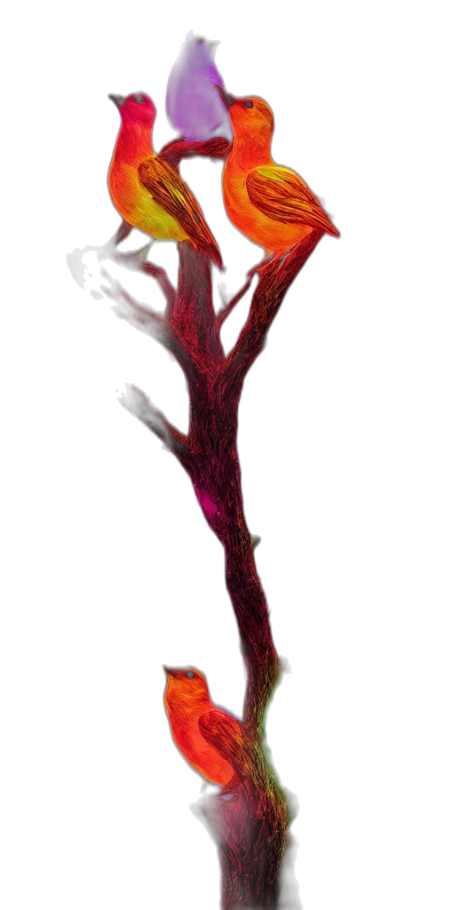 flower, tree, staff, dragon transparent PNG cut-out