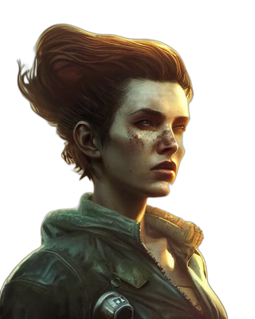 face, jacket, concept art, fantasy art transparent PNG cut-out