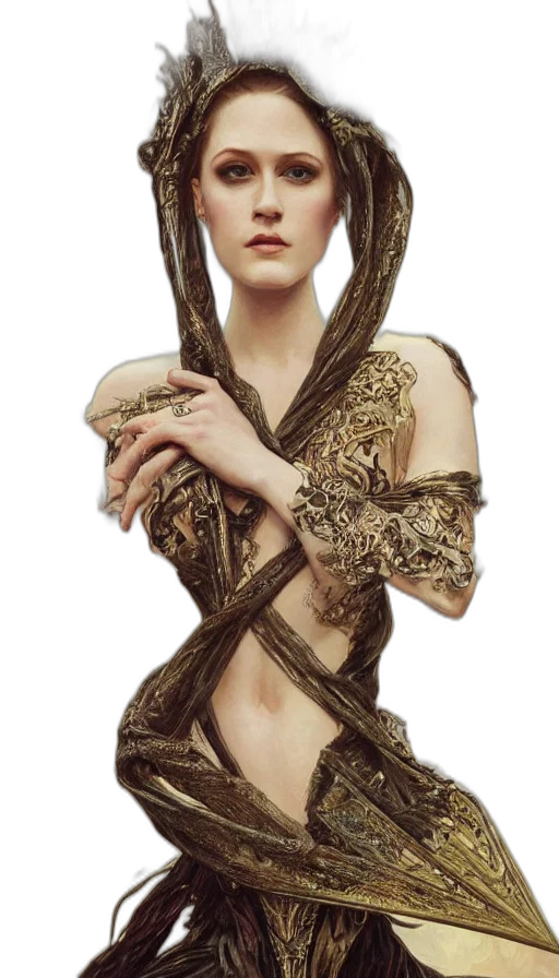 dress, jewelry, hair, dragon transparent PNG cut-out