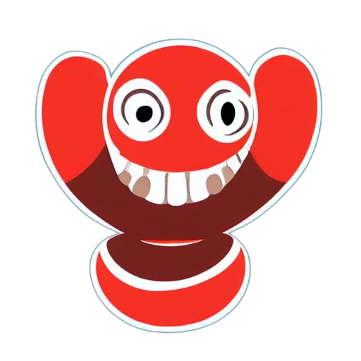 3d render, red, happy, animated transparent PNG cut-out