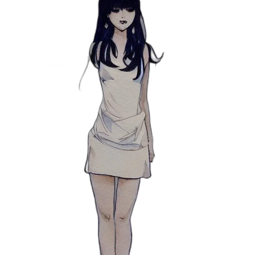 dress, creature, face, staff transparent PNG cut-out