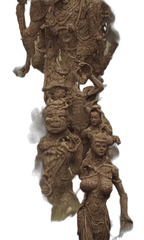 staff, mask, creature, face transparent PNG cut-out