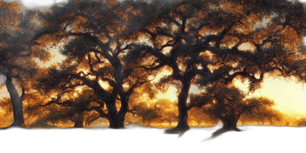 tree, crown, photorealistic, oil painting transparent PNG cut-out