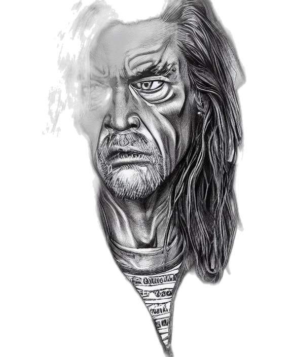 face, sword, mask, pencil sketch transparent PNG cut-out