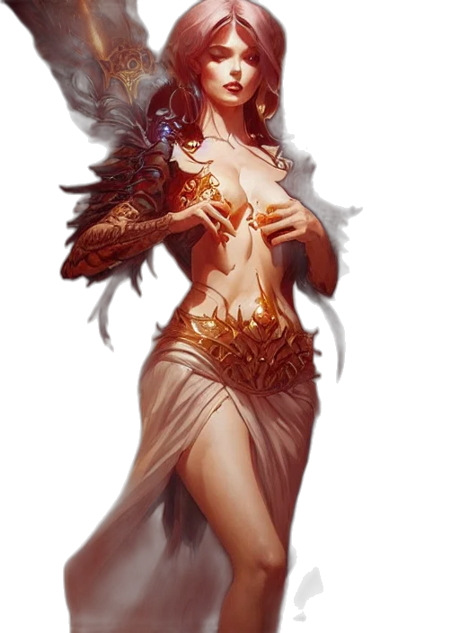 dress, jewelry, fantasy art, concept art transparent PNG cut-out