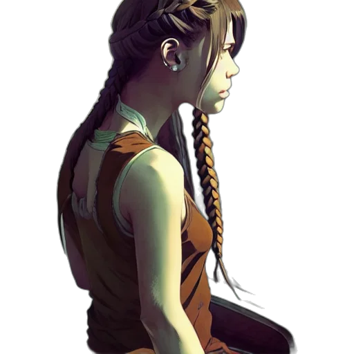 hair, staff, face, dress transparent PNG cut-out