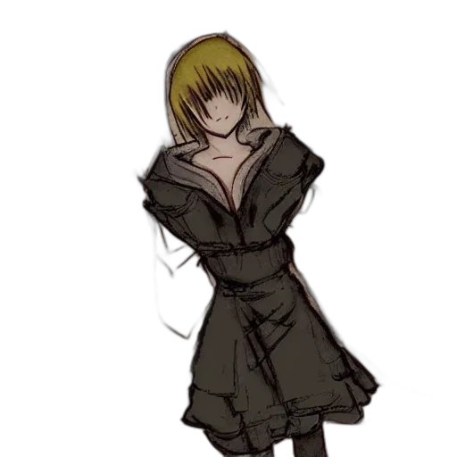 jacket, dress, staff, concept art transparent PNG cut-out