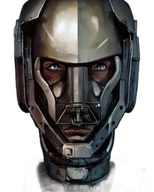 robot, mask, face, concept art transparent PNG cut-out