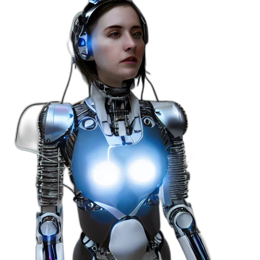robot, cyberpunk, concept art, 3d render transparent PNG cut-out