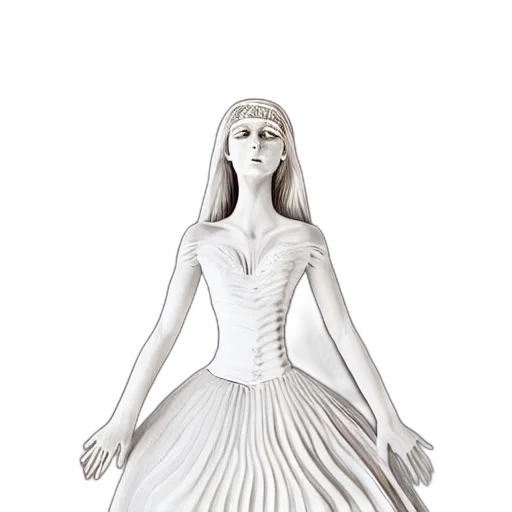 dress, jewelry, concept art, 3d render transparent PNG cut-out