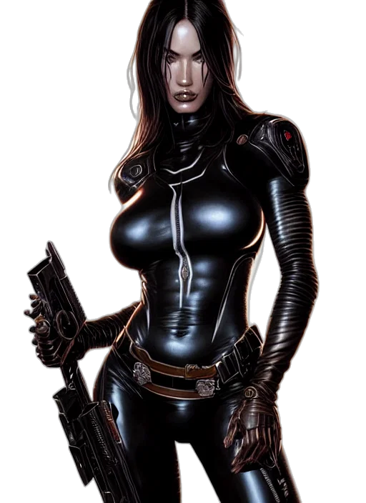 comic book art, concept art, cyberpunk, fantasy art transparent PNG cut-out