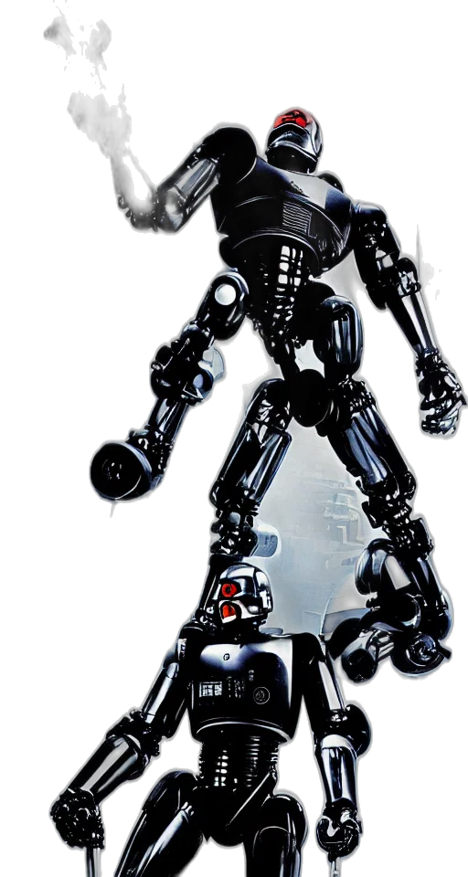 robot, concept art, 3d render, cyberpunk transparent PNG cut-out