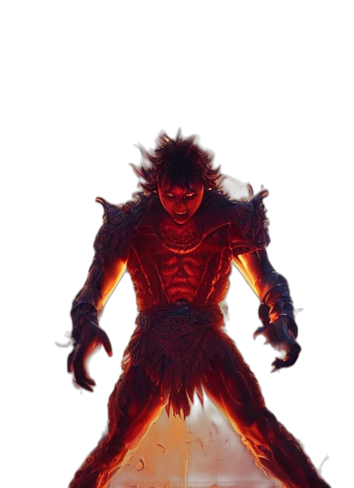 creature, mask, dragon, staff transparent PNG cut-out