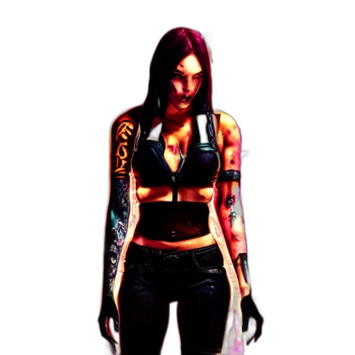 concept art, pixel art, comic book art, cyberpunk transparent PNG cut-out