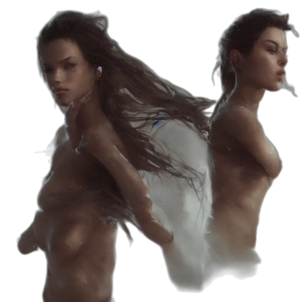 dress, hair, concept art, fantasy art transparent PNG cut-out