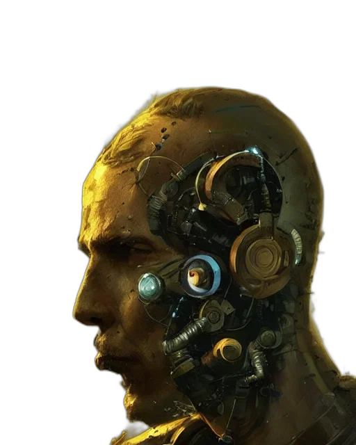 robot, face, mask, cyberpunk transparent PNG cut-out