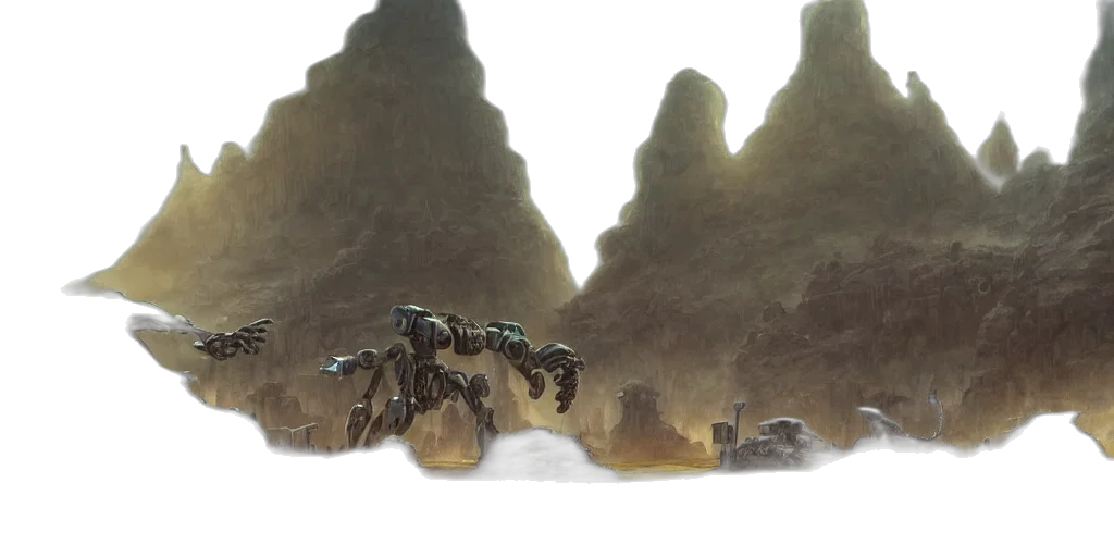 dragon, robot, creature, sword transparent PNG cut-out