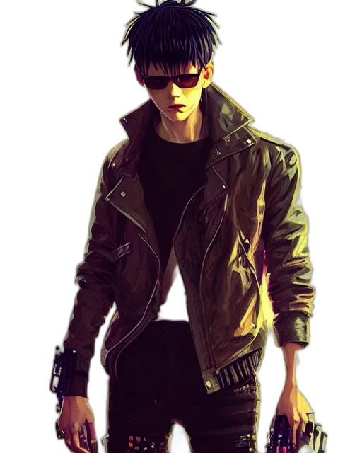 jacket, cyberpunk, concept art, photorealistic transparent PNG cut-out