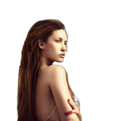 hair, jewelry, dress, photorealistic transparent PNG cut-out