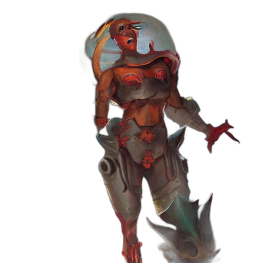robot, concept art, fantasy art, 3d render transparent PNG cut-out