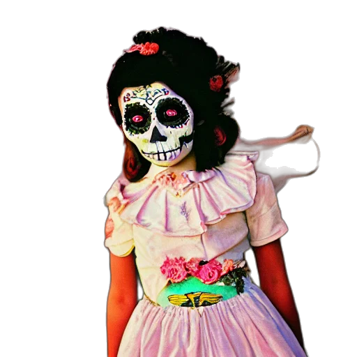 dress, mask, face, staff transparent PNG cut-out