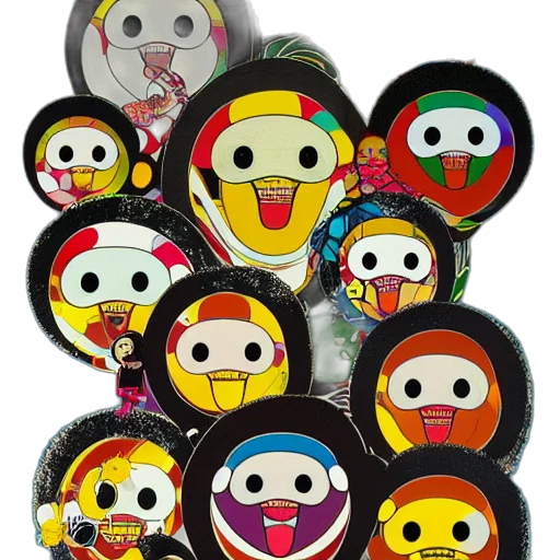 mask, jewelry, cartoon, colorful transparent PNG cut-out
