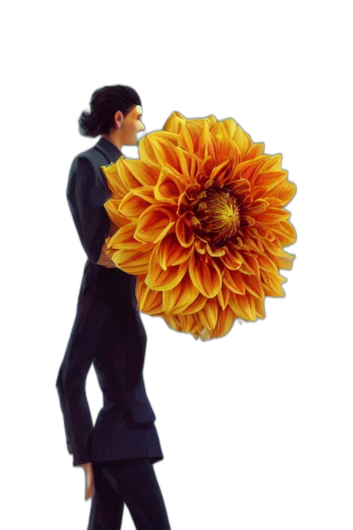 flower, staff, umbrella, dress transparent PNG cut-out