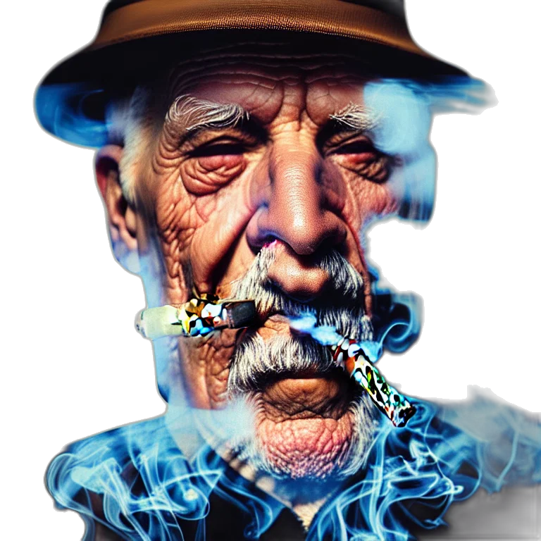 face, mask, hat, staff transparent PNG cut-out