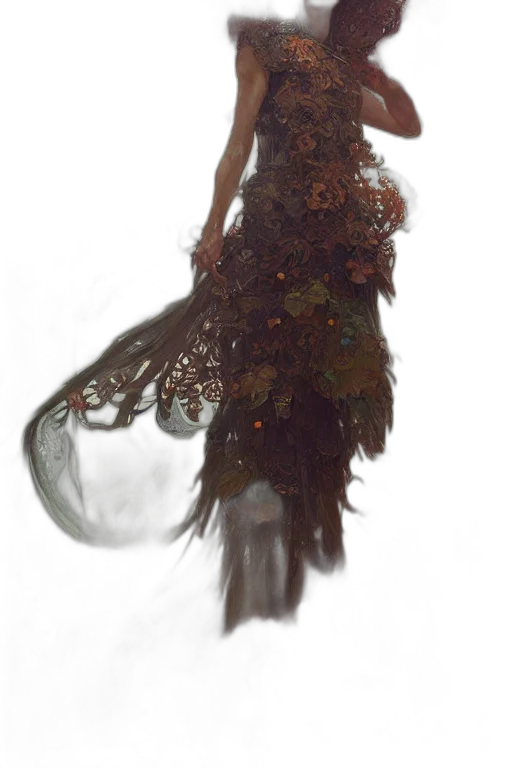dress, crown, creature, tree transparent PNG cut-out