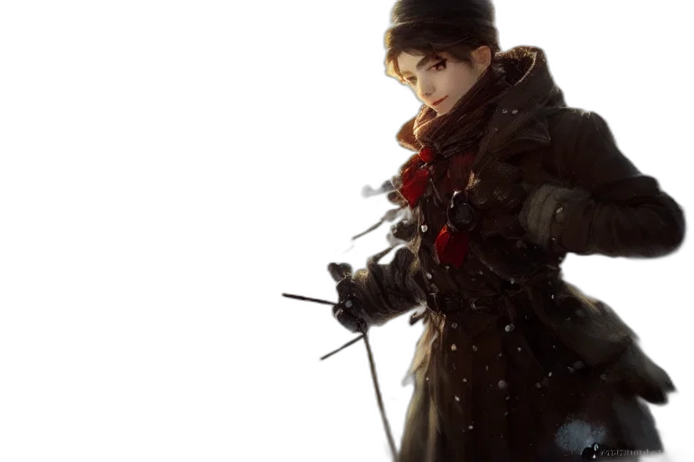 weapon, sword, jacket, staff transparent PNG cut-out