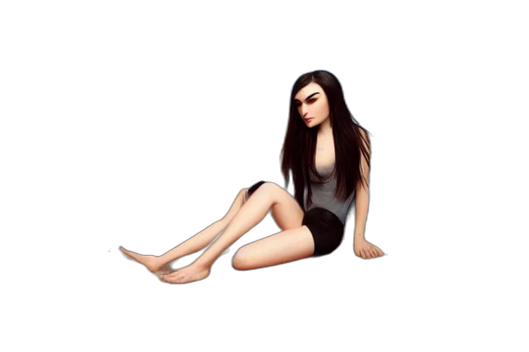 dress, creature, shoes, hair transparent PNG cut-out