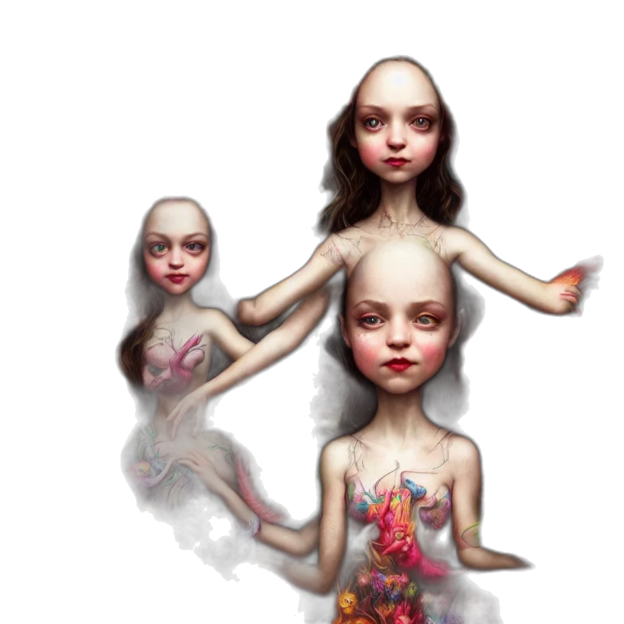 creature, dress, face, concept art transparent PNG cut-out