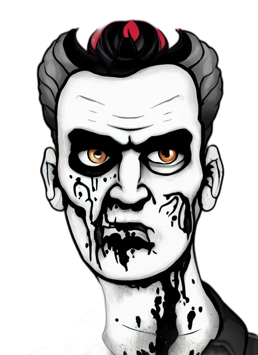face, cartoon, comic book art, concept art transparent PNG cut-out