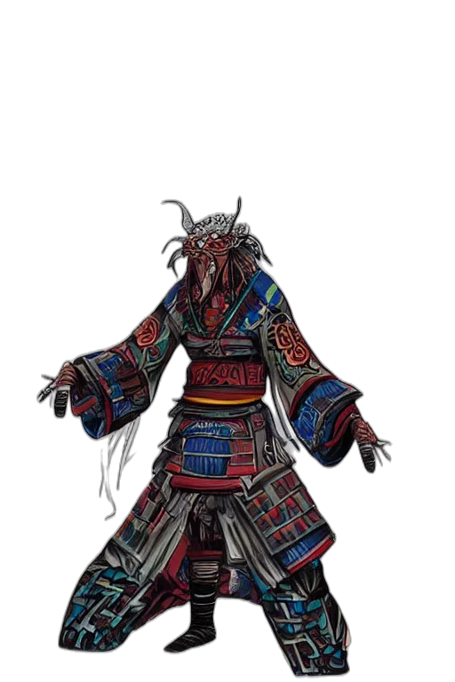 mask, staff, creature, jacket transparent PNG cut-out