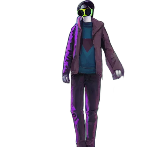 jacket, mask, staff, robot transparent PNG cut-out