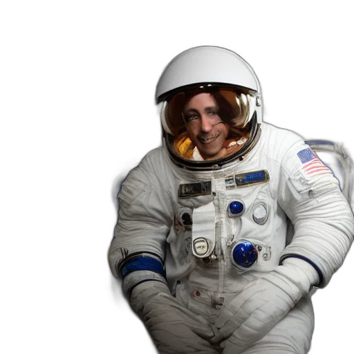 concept art, outer space, astronaut, sitting transparent PNG cut-out