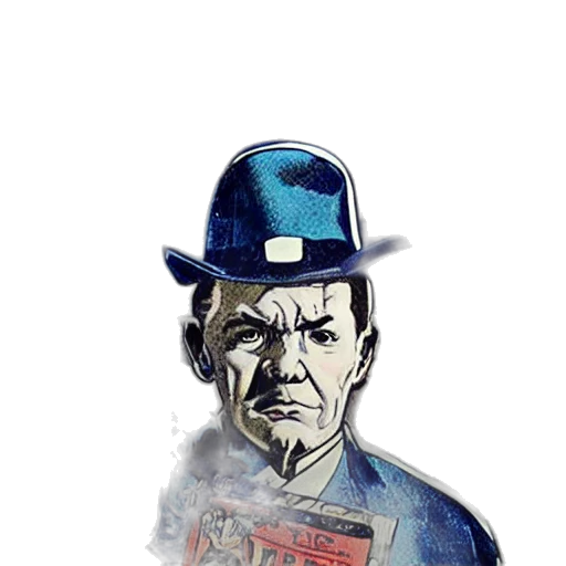 hat, face, staff, comic book art transparent PNG cut-out