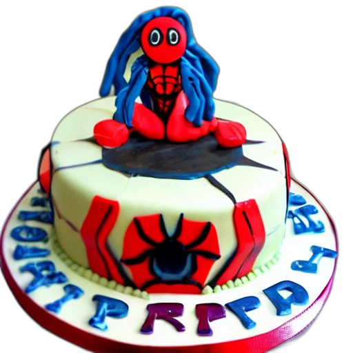 3d render, spider, birthday, cake transparent PNG cut-out