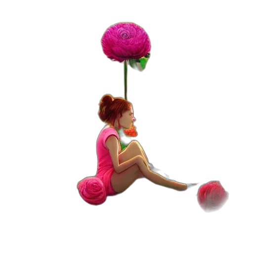 staff, umbrella, creature, hat transparent PNG cut-out