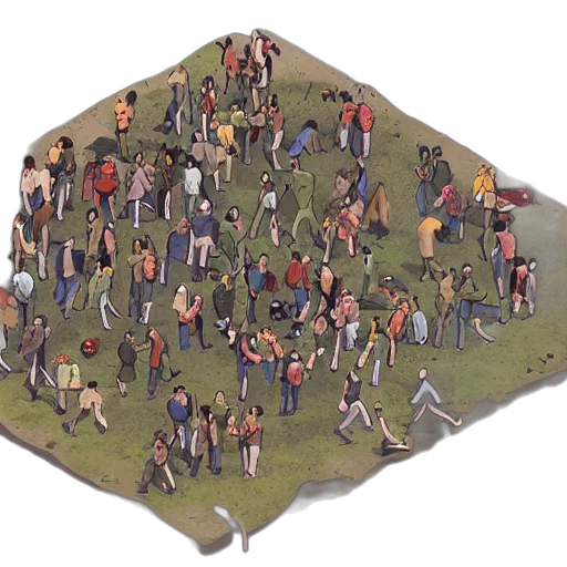 concept art, 3d render, pixel art, forest transparent PNG cut-out