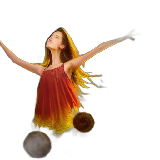 dress, hair, photorealistic, 3d render transparent PNG cut-out