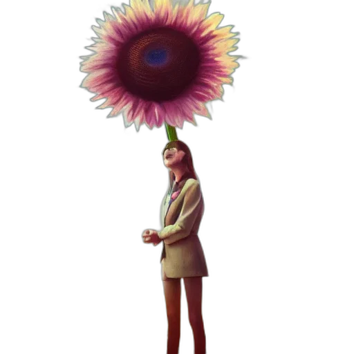 umbrella, flower, staff, dress transparent PNG cut-out