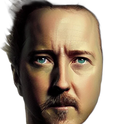 face, mask, hair, photorealistic transparent PNG cut-out