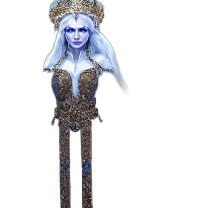 staff, sword, crown, dress transparent PNG cut-out