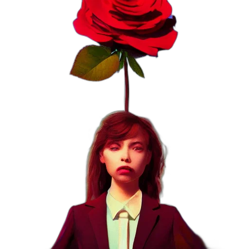 flower, umbrella, staff, face transparent PNG cut-out