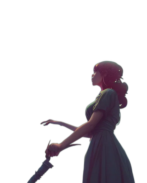 dress, staff, umbrella, weapon transparent PNG cut-out